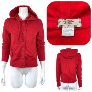 A walk in the woods front buttoned terry cloth hoodie